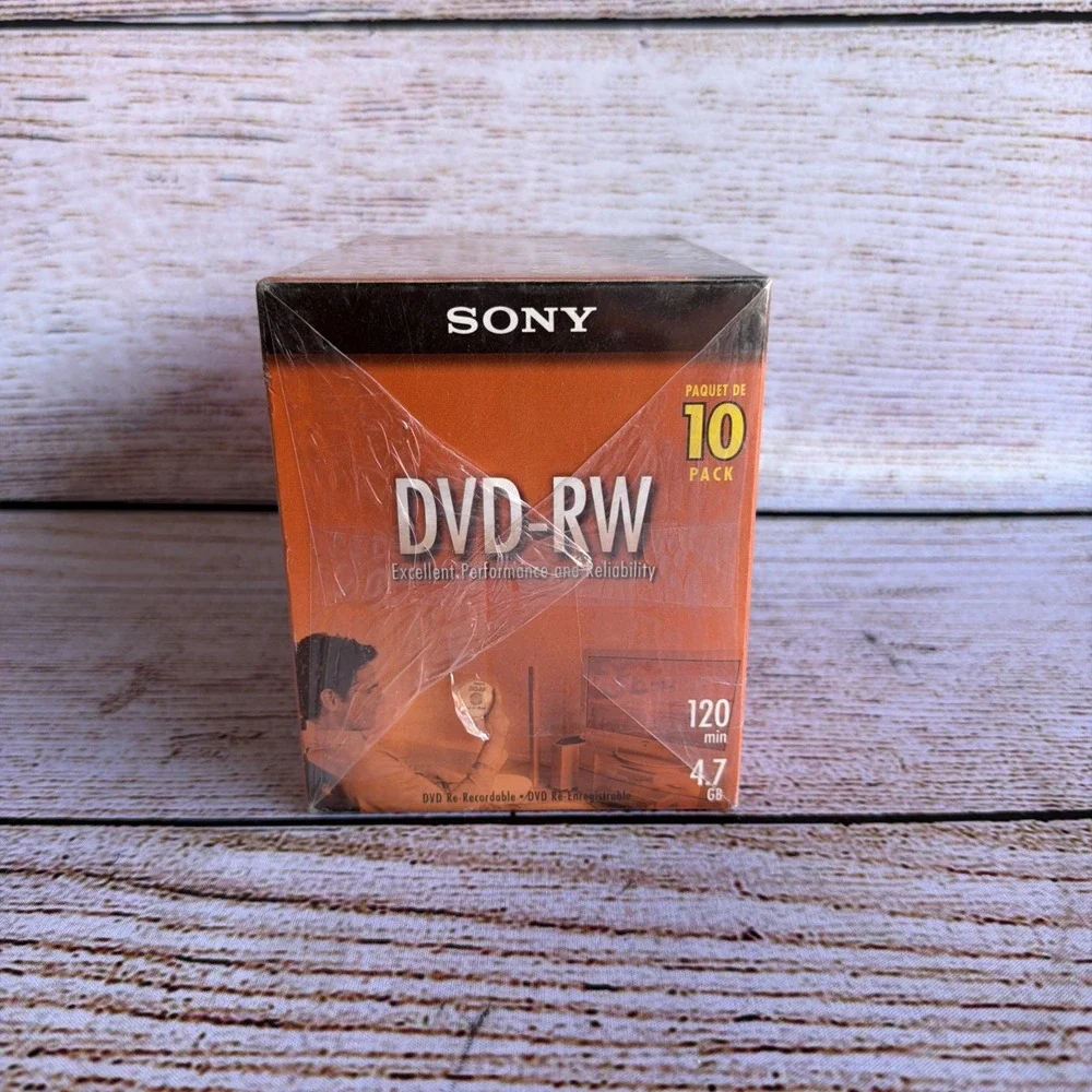 Sony 10 Pack DVD-RW Blank Discs in Video Cases 4.7 GB 120min 1x-2x 10DMW47L2 New